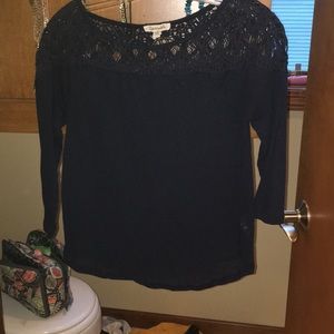 1/4 navy blue top